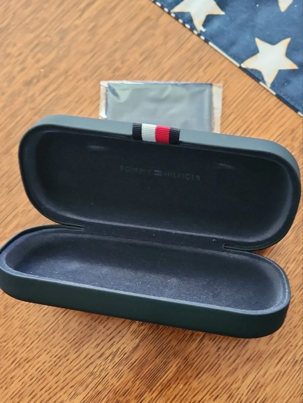 Tommy Hilfiger Eye Glasses Case with Signature Red-White-Blue Tab